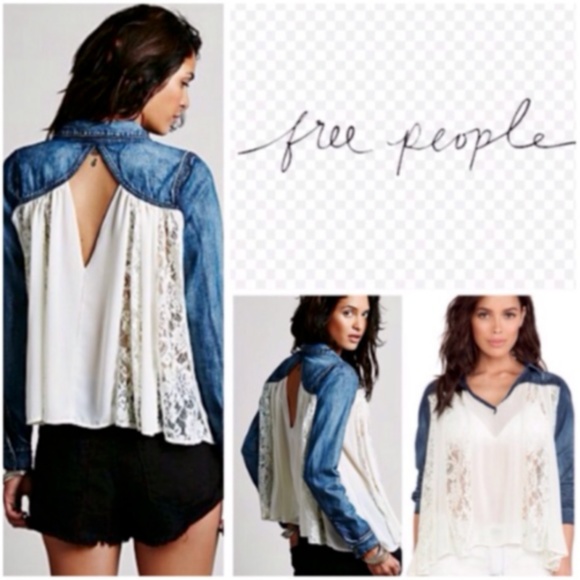 free people denim top